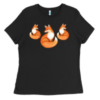 Black Three Little Foxes IN Fox Family I Gift Ladies Tee - Bettercallsaul