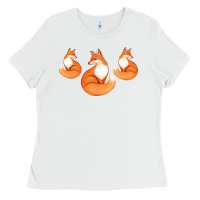 White Three Little Foxes IN Fox Family I Gift Ladies Tee - Bettercallsaul