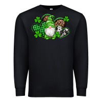 Black st patricks day gnome with western hearts Premium Sweatshirt - Artiststas