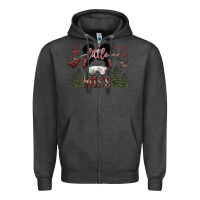 Charcoal Heather little miss Zipper Hoodie - SublimationCraftShop