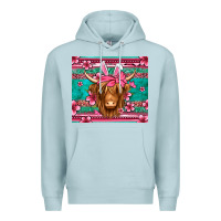 Blue Mist easter longhaired cow Premium Hoodie - Jasminsmagicworld