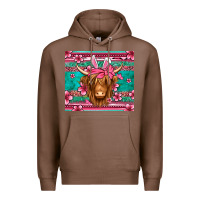Chestnut easter longhaired cow Premium Hoodie - Jasminsmagicworld