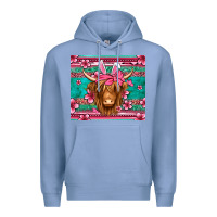 Colony Blue easter longhaired cow Premium Hoodie - Jasminsmagicworld
