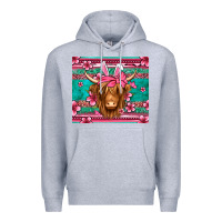 Heather Grey easter longhaired cow Premium Hoodie - Jasminsmagicworld