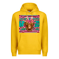 Lemon easter longhaired cow Premium Hoodie - Jasminsmagicworld