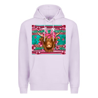 Lilac easter longhaired cow Premium Hoodie - Jasminsmagicworld