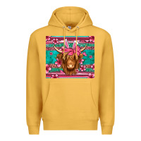 Mustard easter longhaired cow Premium Hoodie - Jasminsmagicworld