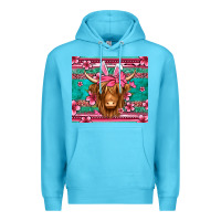 Ocean Blue easter longhaired cow Premium Hoodie - Jasminsmagicworld