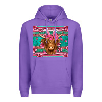 Purple easter longhaired cow Premium Hoodie - Jasminsmagicworld