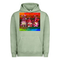 Pigment Oil Green valentines day gnome Urban Hoodie - AdoDesignShop