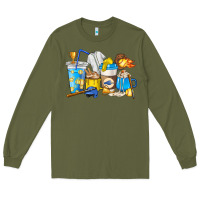 Army Green Softball coffee cups Long Sleeve Tee - HowdyJamesFarm