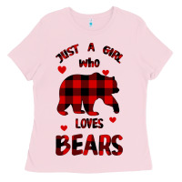 Bubblegum Pink Just A Girl Who Loves Bears Ladies Tee - Bettercallsaul