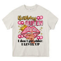 Cream birthday queen i dont get older i level up Heavy Core Tee - Artiststas