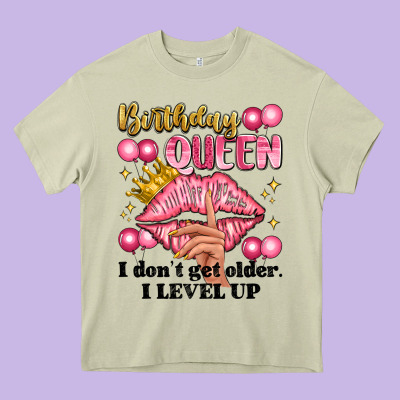 Birthday Queen I Dont Get Older I Level Up Heavy Core Tee Designed By Artiststas