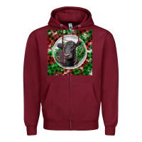 Burgundy christmas black angus cow Zipper Hoodie - LillyAllenDesigns