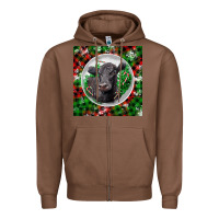 Chestnut christmas black angus cow Zipper Hoodie - LillyAllenDesigns