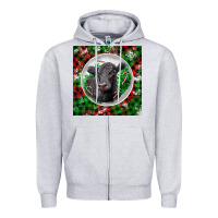 Heather Grey christmas black angus cow Zipper Hoodie - LillyAllenDesigns