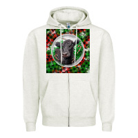 Oatmeal Heather christmas black angus cow Zipper Hoodie - LillyAllenDesigns