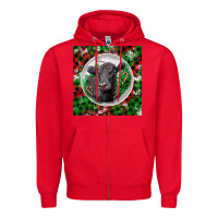 Red christmas black angus cow Zipper Hoodie - LillyAllenDesigns