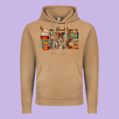 My Blood Type Is Pumpkin Spice Vintage Hoodie Designed By Cowgirlartshop