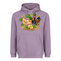 Lavender st patricks day farm chicken rooster chick  shamrock gold Heavyweight Hoodie - Artiststas