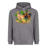 Storm st patricks day farm chicken rooster chick  shamrock gold Heavyweight Hoodie - Artiststas