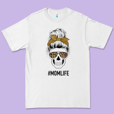 Glitter Patterned Leopard Mom Skull Premium Tee Designed By Bettercallsaul