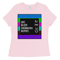 Bubblegum Pink Eat Sleep Chemıstray Repeat Ladies Tee - Bettercallsaul