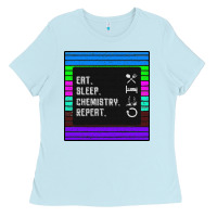 Baby Blue Eat Sleep Chemıstray Repeat Ladies Tee - Bettercallsaul