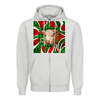 Dove Grey christmas hereford cow face Zipper Hoodie - LillyAllenDesigns