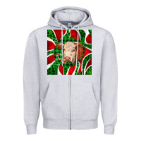 Heather Grey christmas hereford cow face Zipper Hoodie - LillyAllenDesigns