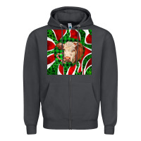 Smoke christmas hereford cow face Zipper Hoodie - LillyAllenDesigns