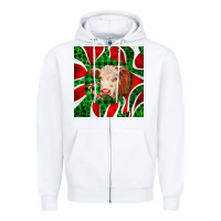 White christmas hereford cow face Zipper Hoodie - LillyAllenDesigns