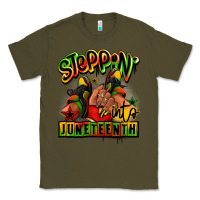 Army Green Steppin' into Juneteenth black girl sneakers Classic Tee - RanaPortraitStore
