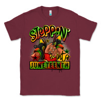 Burgundy Steppin' into Juneteenth black girl sneakers Classic Tee - RanaPortraitStore
