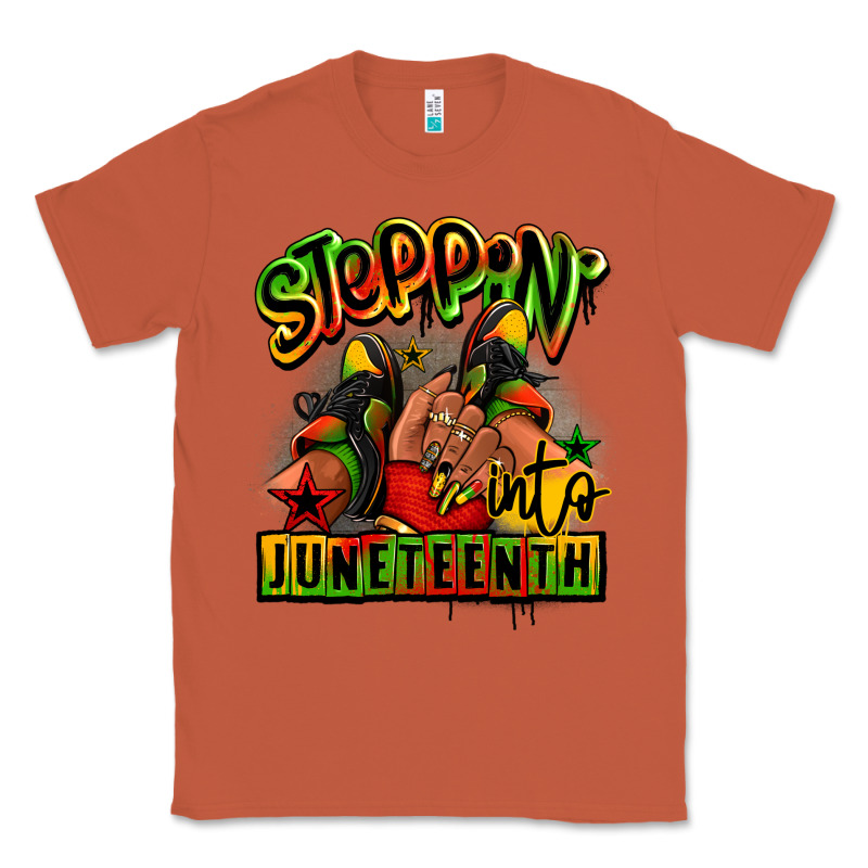 Steppin' Into Juneteenth Black Girl Sneakers Classic Tee by RanaPortraitStore | Teevron