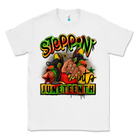 White Steppin' into Juneteenth black girl sneakers Classic Tee - RanaPortraitStore