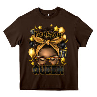 Chocolate Brown birthday queen afro messy bun Heavy Core Tee - Artiststas