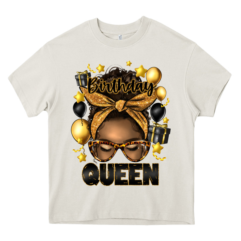 Birthday Queen Afro Messy Bun Heavy Core Tee by Artiststas | Teevron