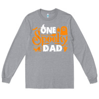 Heather Grey one spooky dad funny cat boo dad halloween costume design t shirt Long Sleeve Tee - minhPixels