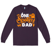 Plum one spooky dad funny cat boo dad halloween costume design t shirt Long Sleeve Tee - minhPixels