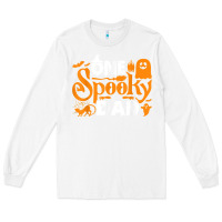 White one spooky dad funny cat boo dad halloween costume design t shirt Long Sleeve Tee - minhPixels