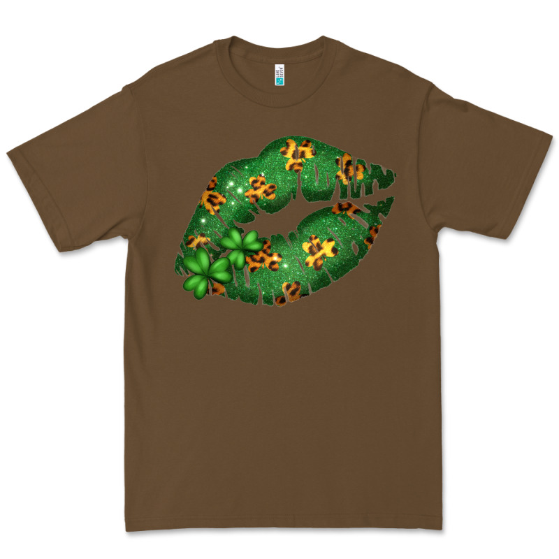 Green And Leopard Patterned Irish Day Lips Premium Tee by Bettercallsaul | Teevron