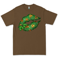 Cacao Green and Leopard Patterned Irish Day Lips Premium Tee - Bettercallsaul