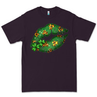 Plum Green and Leopard Patterned Irish Day Lips Premium Tee - Bettercallsaul