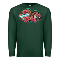 Sports Green easter spring western hearts Premium Sweatshirt - Artiststas