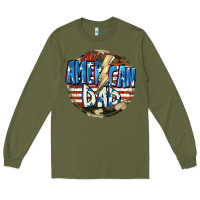 Army Green All american dad 4th of july Long Sleeve Tee - CowGirlArtShop