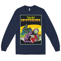 Navy Tales From The Cryptkeeper-Figzk Long Sleeve Tee - minhPixels