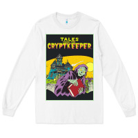 White Tales From The Cryptkeeper-Figzk Long Sleeve Tee - minhPixels