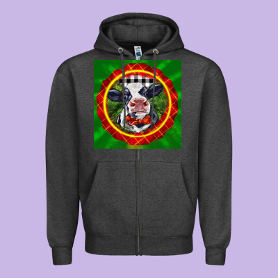 Christmas Baby Holstein Face Zipper Hoodie Designed By Lillyallendesigns
